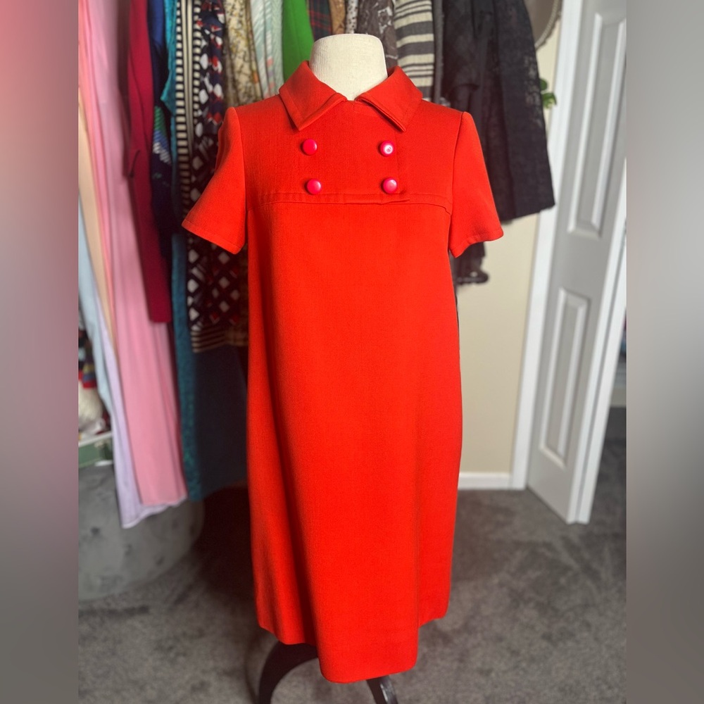 60s Mod Saks Fifth Ave Red Mini Dress
